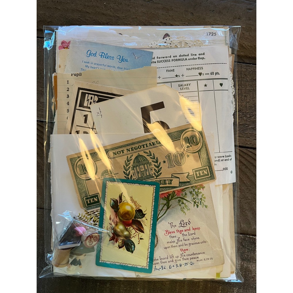 VTG Ephemera Lot Junk Journal Scrapbook Paper Mixed Media Mid Century Art